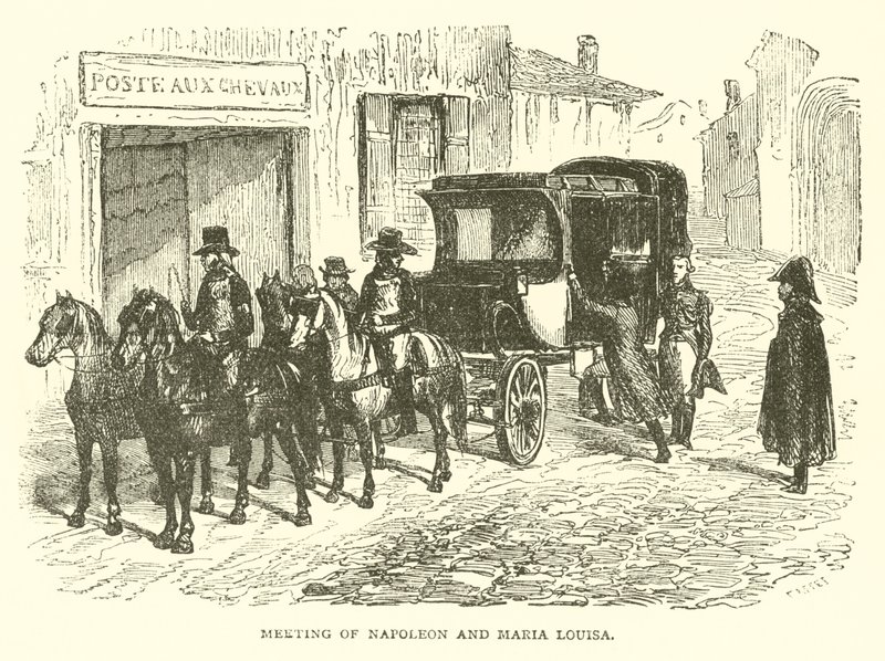 Encuentro de Napoleón y María Luisa (grabado) de French School