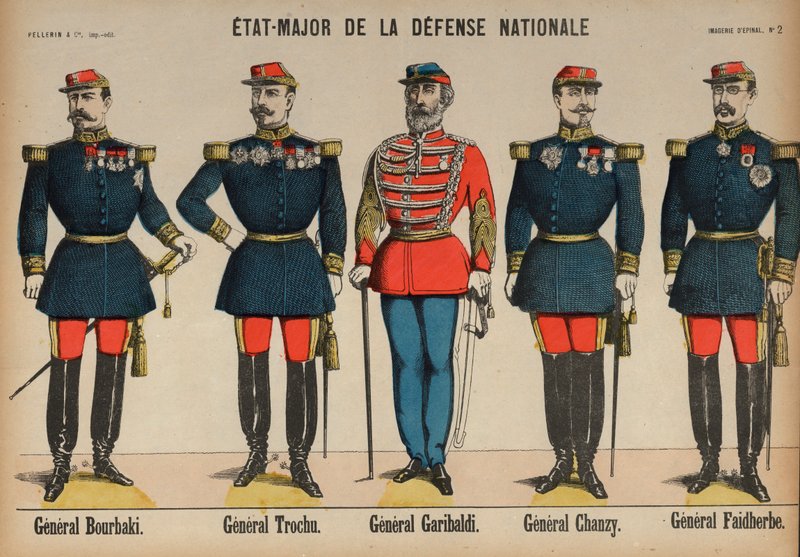 Miembros del Estado Mayor General del Ejército Francés durante la Guerra Franco-Prusiana de French School