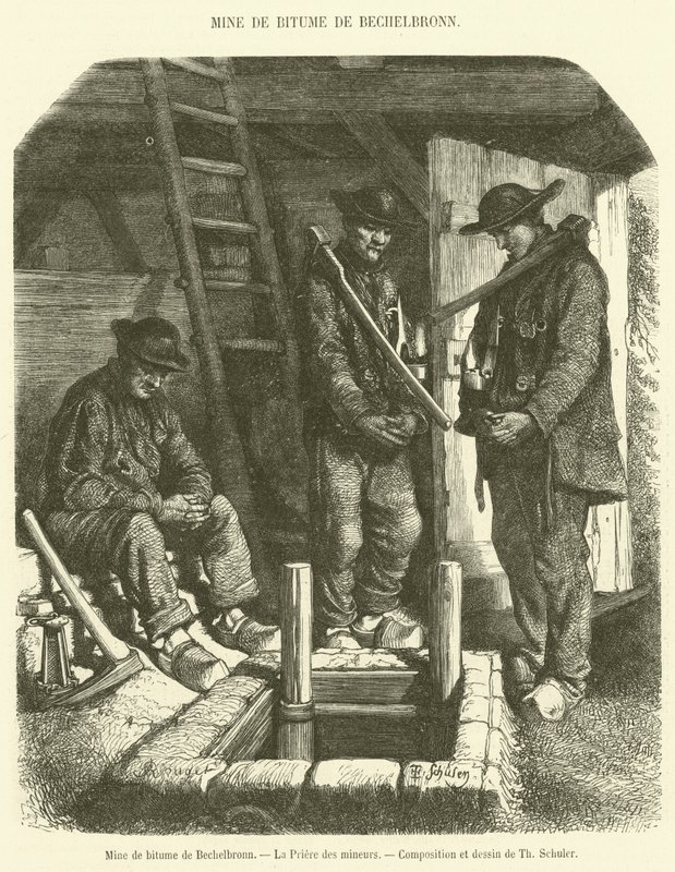 Mina de betún de Bechelbronn, La oración de los mineros de French School