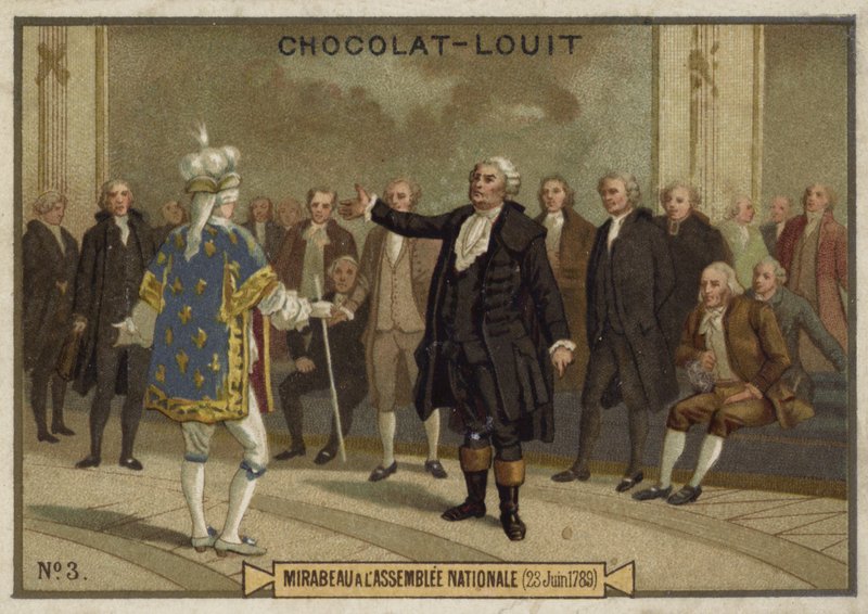 Mirabeau en la Asamblea Nacional, 23 de junio de 1789 de French School