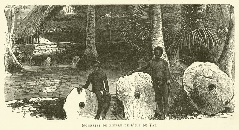 Monedas de piedra de la isla de Yap de French School