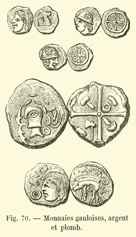 Monedas galas, plata y plomo de French School