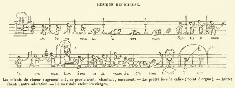 Música religiosa (grabado) de French School