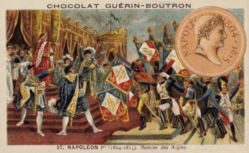 Napoleón y la distribución de los estandartes de águila de French School