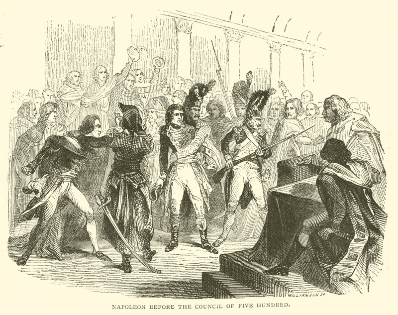 Napoleón ante el consejo de los quinientos de French School
