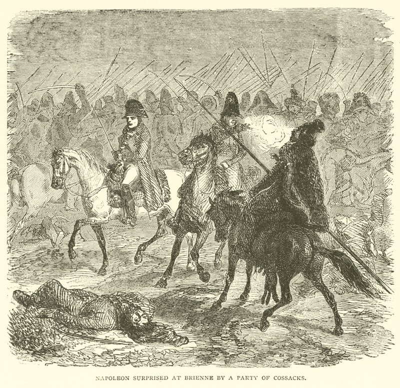 Napoleón sorprendido en Brienne por un grupo de cosacos de French School