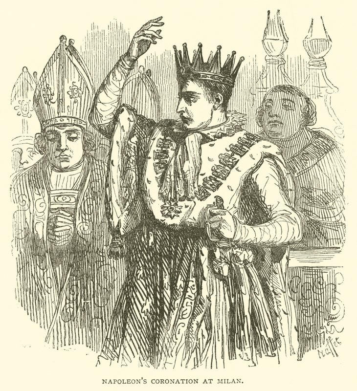 Coronación de Napoleón en Milán (grabado) de French School