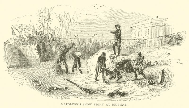 Pelea de nieve de Napoleón en Brienne de French School