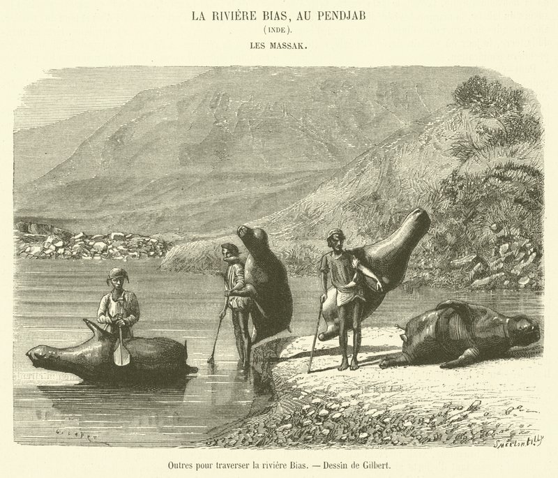 Odres para cruzar el río Bias de French School