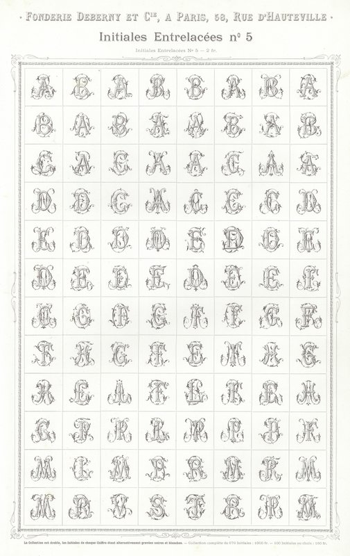 Página de Vignettes Typographiques (grabado) de French School