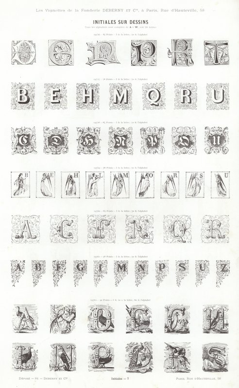 Página de Vignettes Typographiques (grabado) de French School