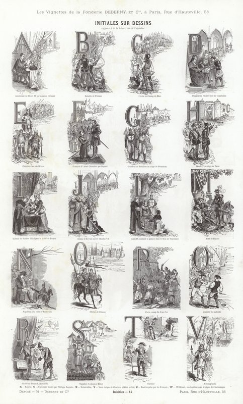 Página de Vignettes Typographiques (grabado) de French School