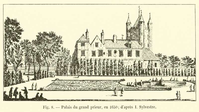 Palacio del gran prior, en 1650; según I. Sylvestre de French School