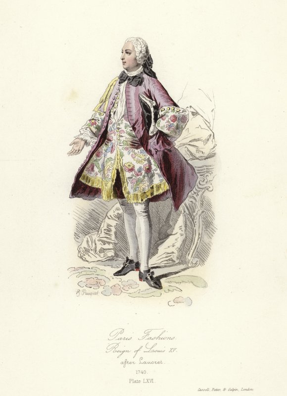 Modas parisinas, reinado de Luis XV de French School