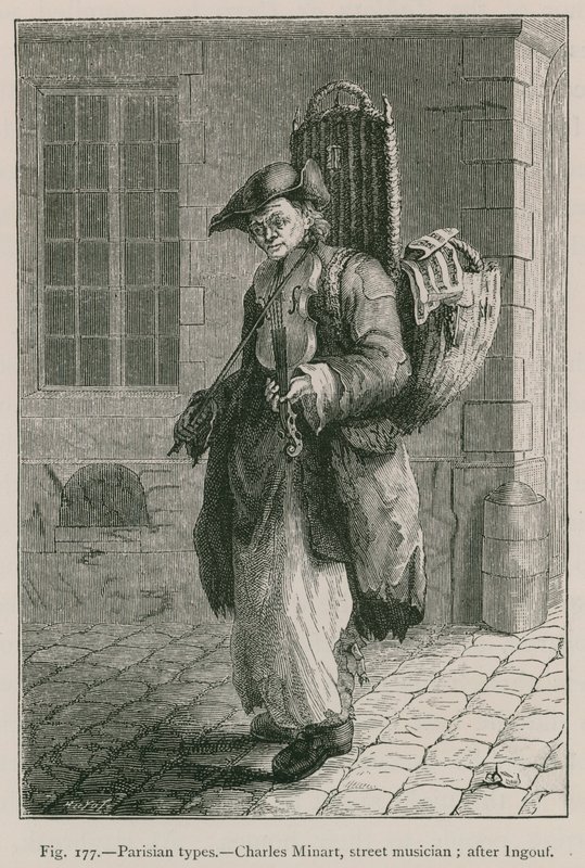 Tipos parisinos, Charles Minart, músico callejero; después de Ingouf de French School