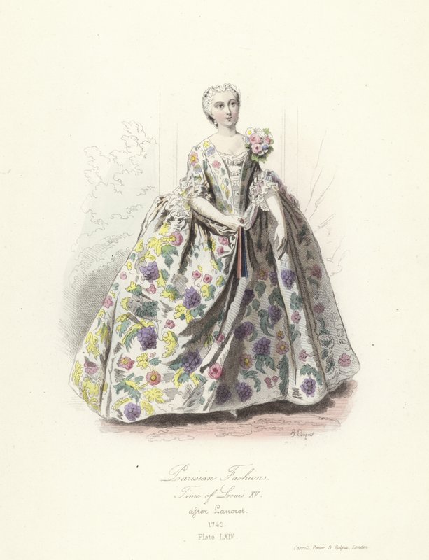 Modas parisinas, época de Luis XV de French School