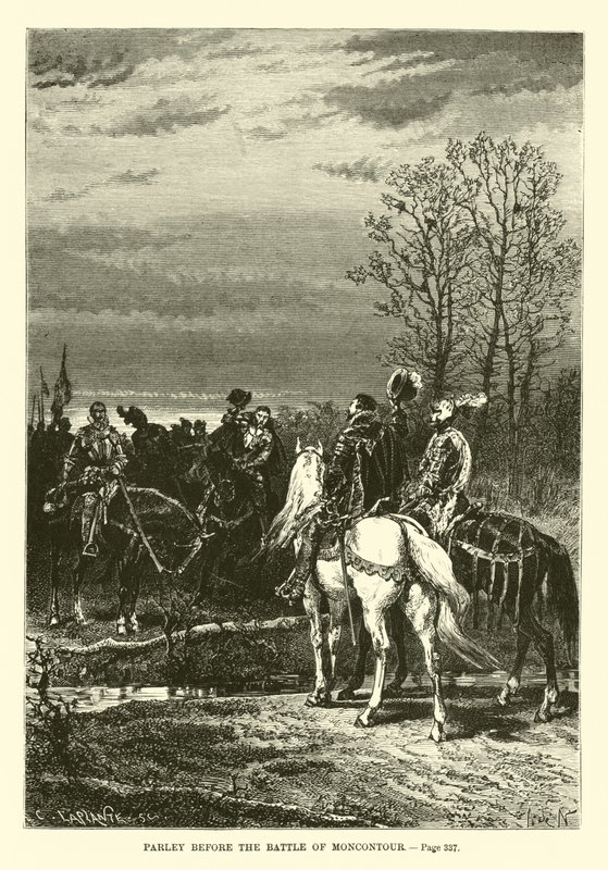Parlamento antes de la Batalla de Moncontour de French School
