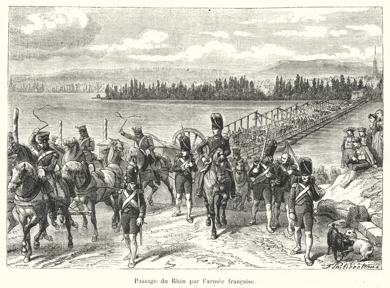 Paso del Rin por el ejército francés de French School