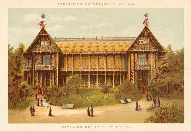 Pabellón de Aguas y Bosques, Exposición Universal 1889, París de French School