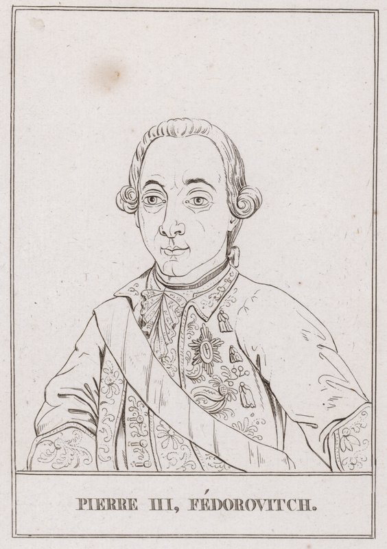 Pedro III, Zar de Rusia (grabado) de French School