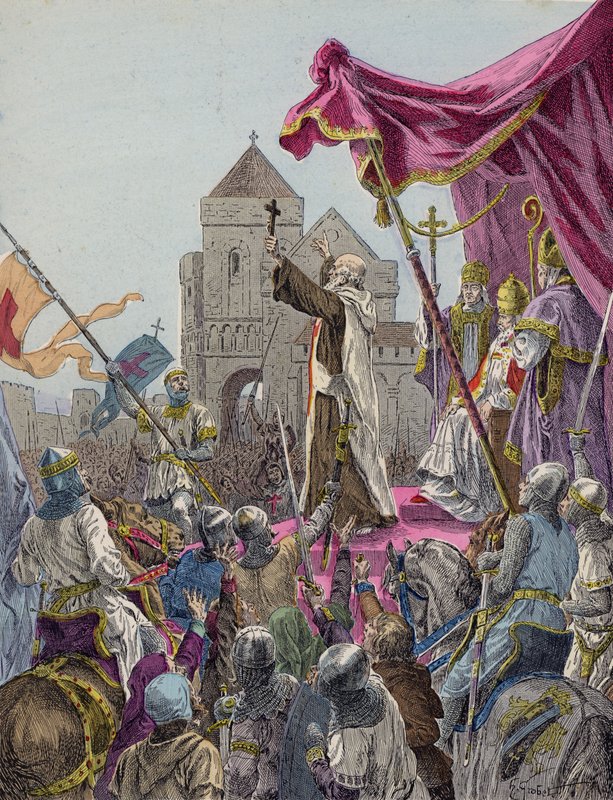 Pedro el Ermitaño predicando la Primera Cruzada de French School
