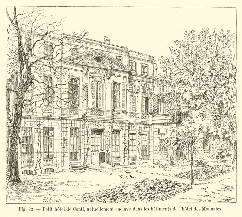Pequeño hotel de Conti, actualmente enclavado en los edificios del hotel de la Moneda de French School
