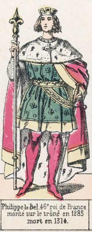 Felipe el Hermoso, 46º rey de Francia, sube al trono en 1285, muere en 1314 de French School