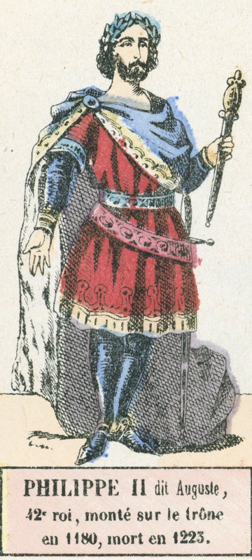 Felipe II llamado Augusto, 42º rey, subió al trono en 1180, murió en 1223 de French School