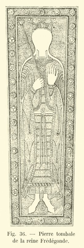 Lápida de la reina Fredegunda de French School