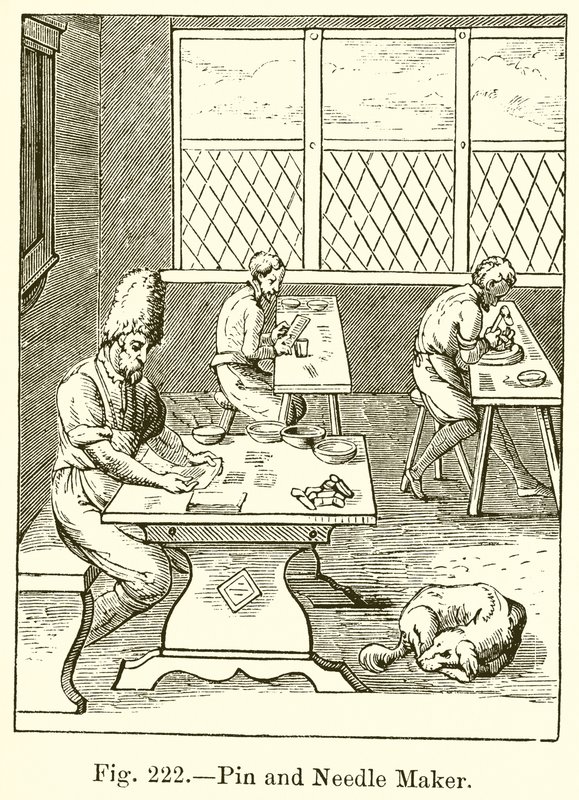 Fabricante de alfileres y agujas de French School