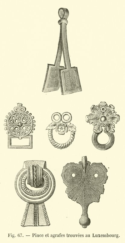 Pinza y broches encontrados en Luxemburgo de French School