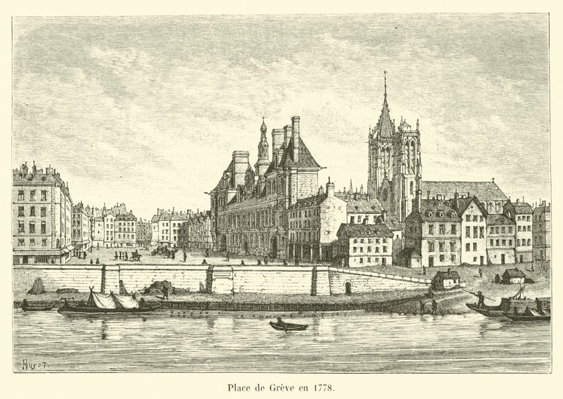Plaza de Grève en 1778 de French School