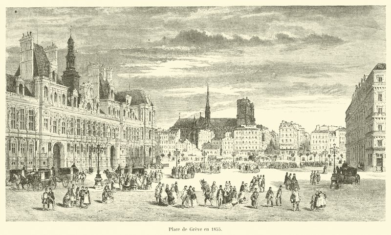 Plaza de Grève en 1855 de French School