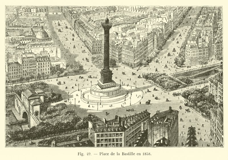 Plaza de la Bastilla en 1858 de French School