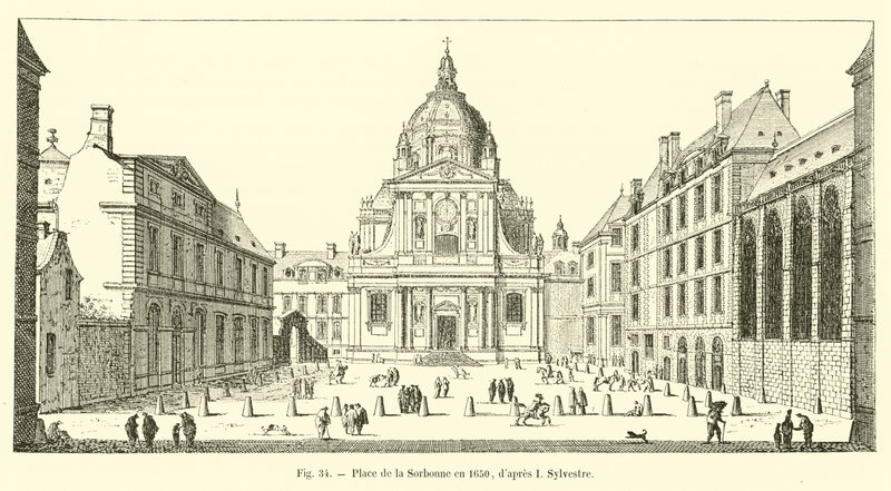 Plaza de la Sorbonne en 1650, según I. Sylvestre de French School