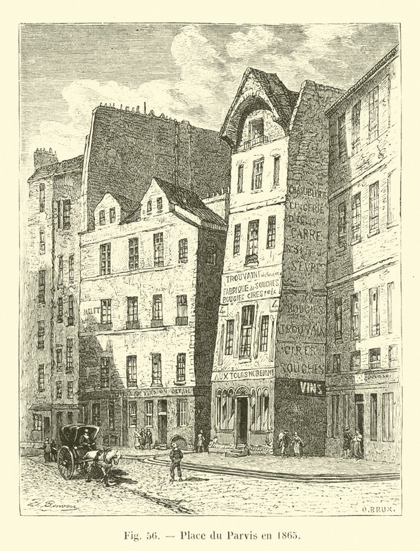 Place du Parvis en 1865 de French School