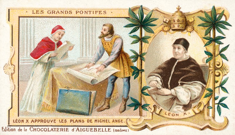 El Papa León X aprobando los planes de Miguel Ángel de French School