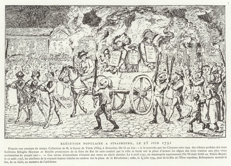 Ejecución popular en Estrasburgo, 25 de junio de 1791 de French School