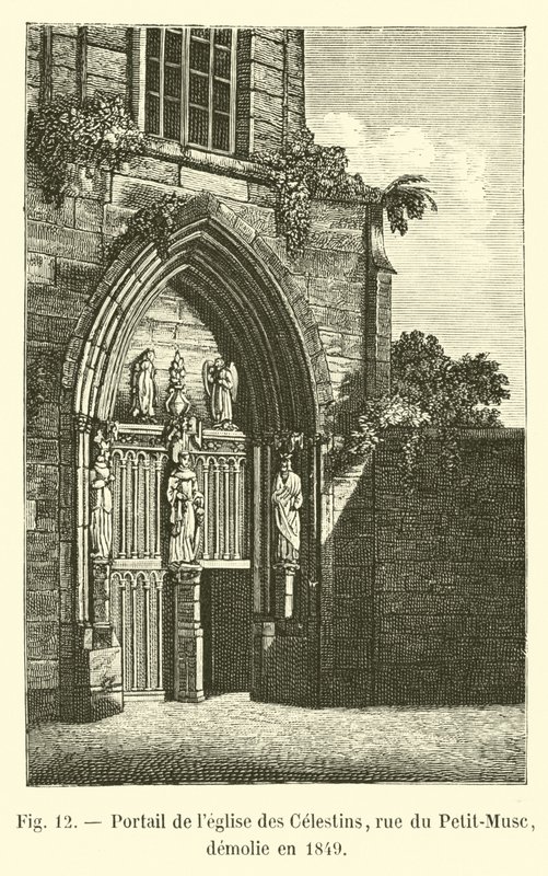 Portal de la iglesia de los Celestinos, calle del Petit-Musc, demolida en 1849 de French School