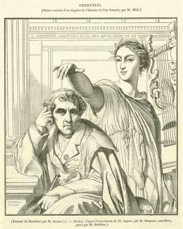 Retrato de Cherubini de French School