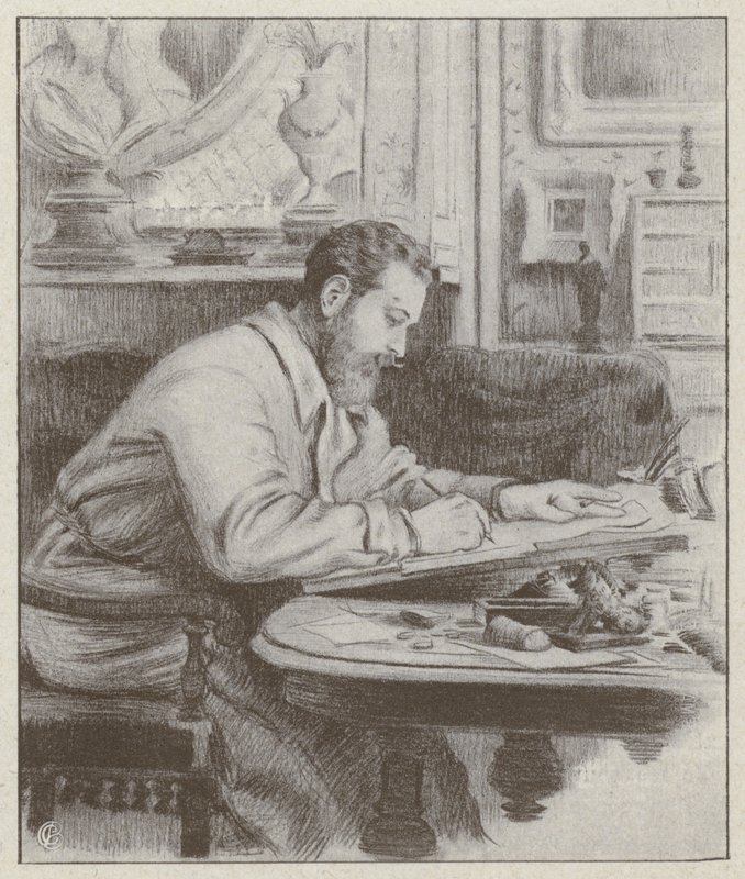 Retrato de Albert Guillaume, pintor y caricaturista francés de French School
