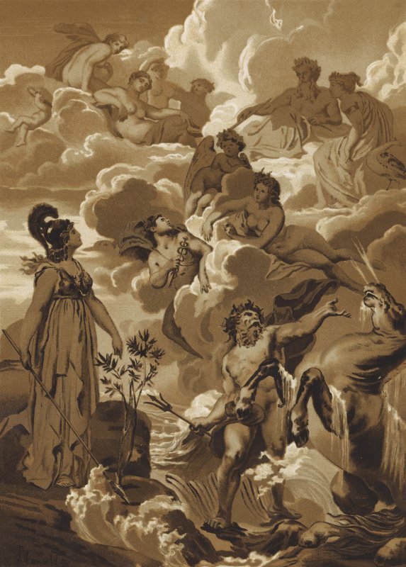 Poseidón y Atenea disputando el derecho a nombrar Atenas de French School