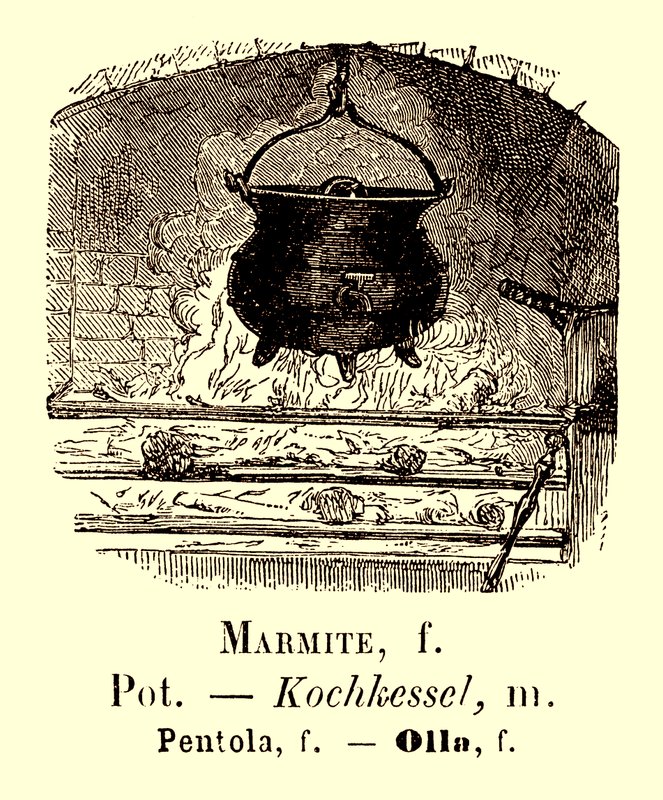 Ilustración de una olla del Álbum Vocabulaire, c.1880 de French School