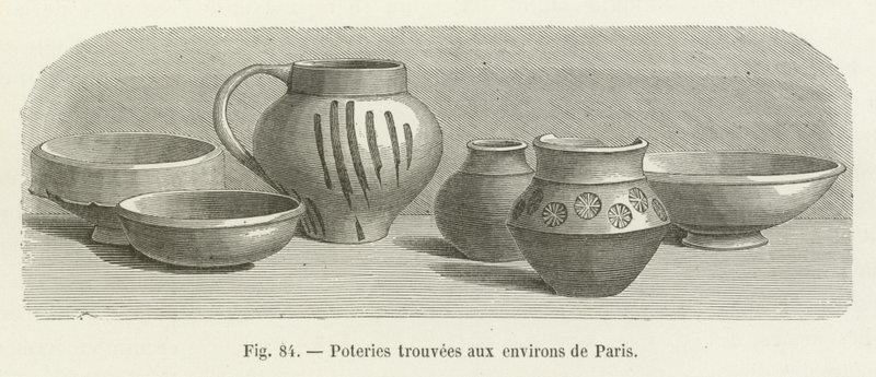 Cerámicas encontradas en los alrededores de París de French School