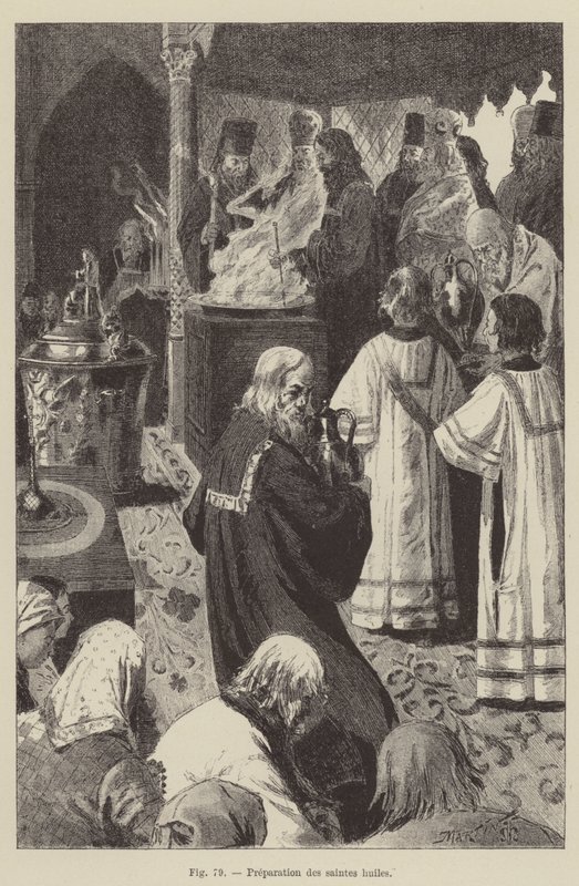 Preparación de los santos óleos de French School