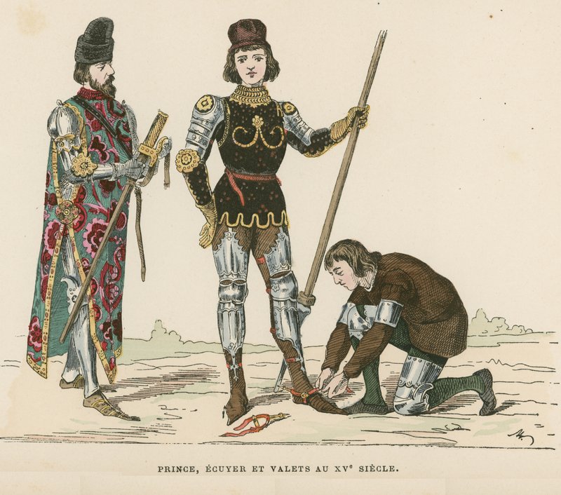 Príncipe, escudero y sirviente, siglo XV de French School