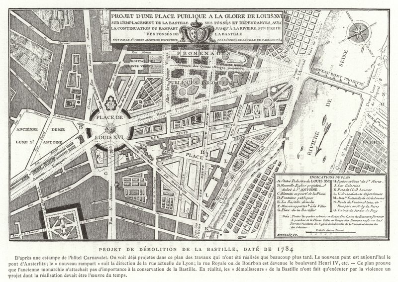 Propuestas para una plaza pública dedicada a la gloria de Luis XVI de Francia, París, 1784 de French School
