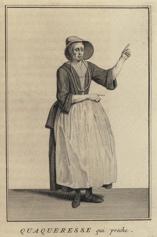 Mujer cuáquera predicando de French School