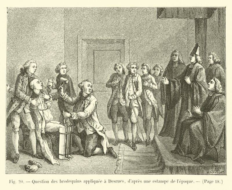 Cuestión de los brodequines aplicada a Desrues de French School