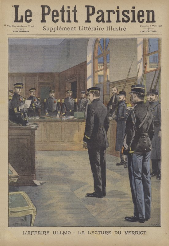 Lectura del veredicto en el juicio por traición de Charles Benjamin Ullmo de French School